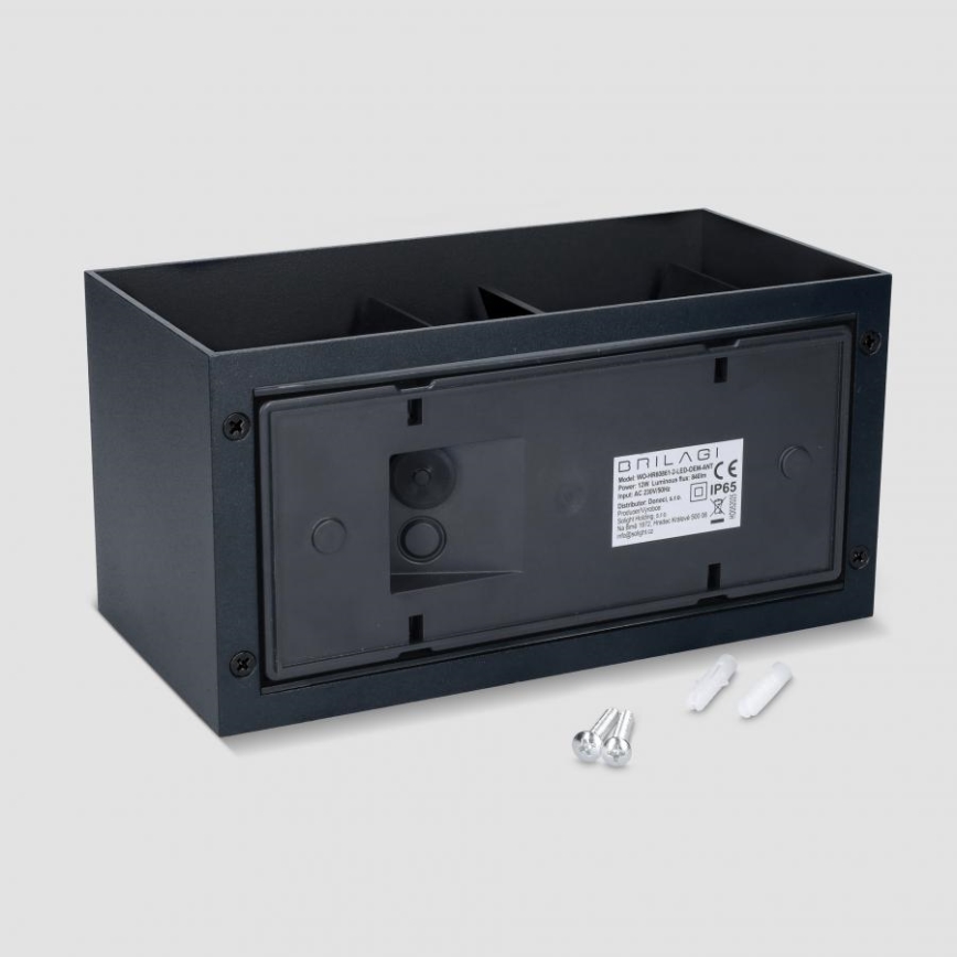 Brilagi - Applique murale extérieure LED DOUBLE CUBE LED/12W/230V noire IP65