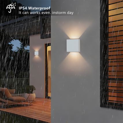 Brilagi - Applique murale extérieure LED DOUBLERAY LED/6W/230V blanche IP54