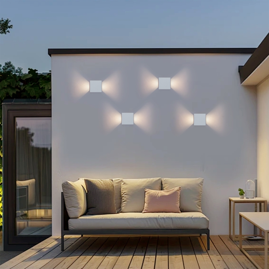 Brilagi - Applique murale extérieure LED DOUBLERAY LED/6W/230V blanche IP54