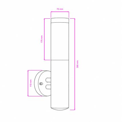 BRILAGI - Applique murale LED d'extérieur ELIA 1xE27/7W/230V 4000K IP44 chrome mat