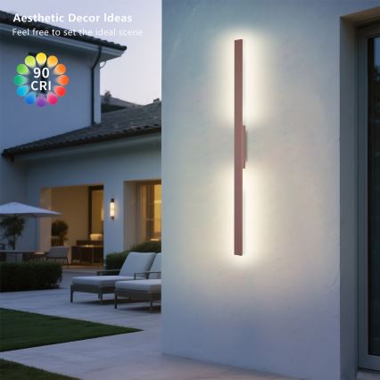 Brilagi - Applique murale d'extérieur LUNA LED/24W/230V 3000K IP65 100 cm marron IRC 90