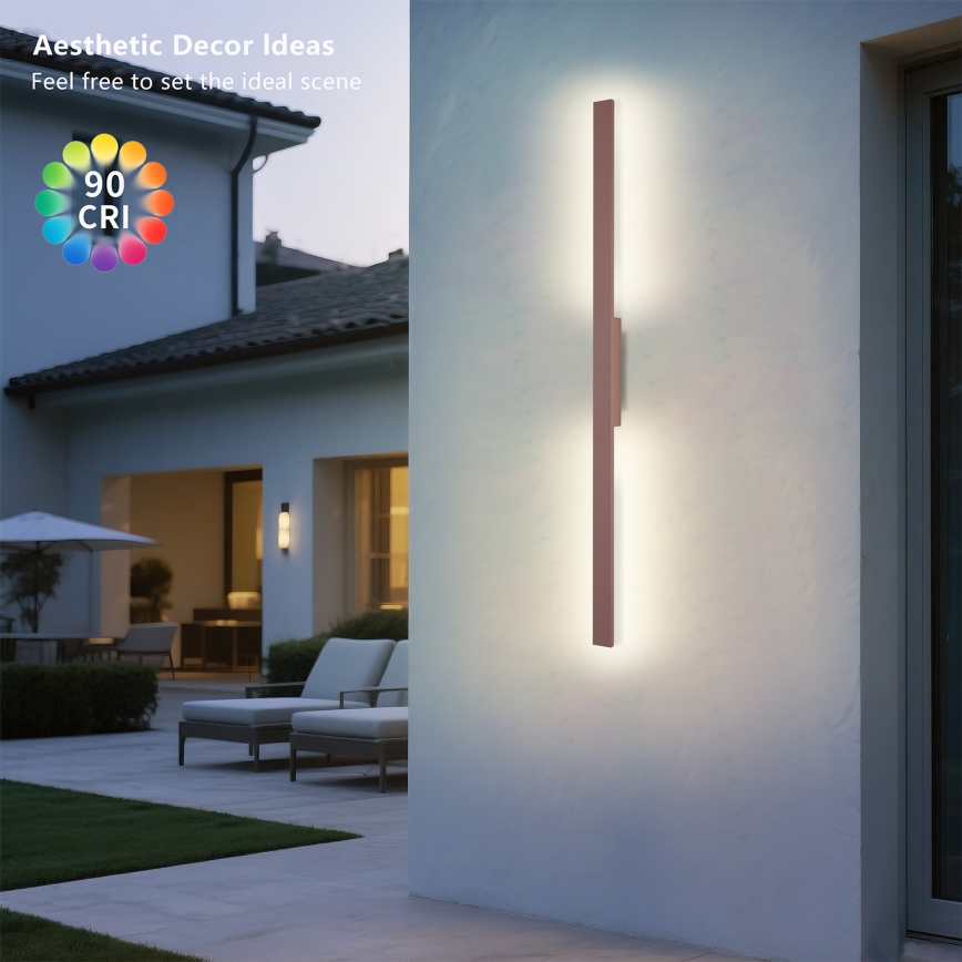 Brilagi - Applique murale d'extérieur LUNA LED/24W/230V 3000K IP65 100 cm marron IRC 90