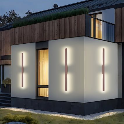 Brilagi - Applique murale d'extérieur LUNA LED/24W/230V 3000K IP65 100 cm marron IRC 90