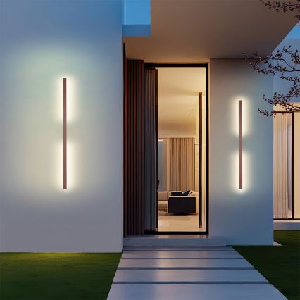 Brilagi - Applique murale d'extérieur LUNA LED/24W/230V 3000K IP65 100 cm marron IRC 90