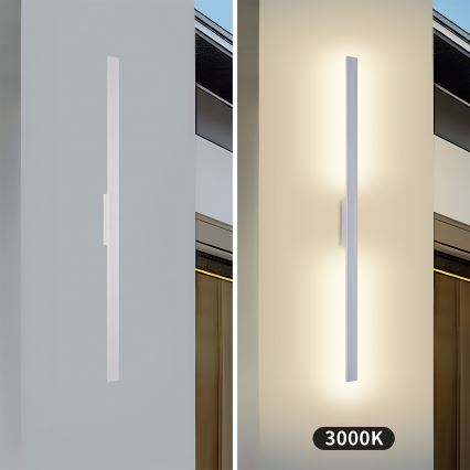Brilagi - Applique murale extérieure LED LUNA 24W/230V 3000K IP65 100 cm blanche IRC 90