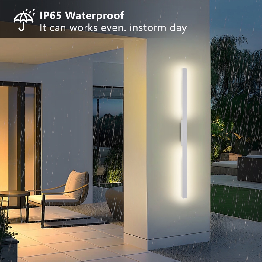 Brilagi - Applique murale extérieure LED LUNA 24W/230V 3000K IP65 100 cm blanche IRC 90