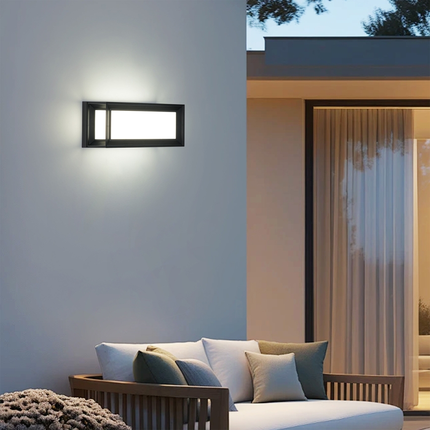 Brilagi - Applique murale extérieure PARKER LED/12W/230V 3000/4500/6000K noire IP44