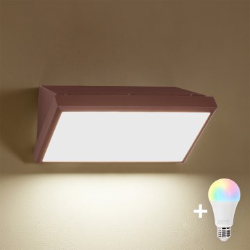 Brilagi - Applique murale extérieure LED RGBW à intensité variable TRIANGLE 1xE27/15W/230V 2700-6500K IP65 marron