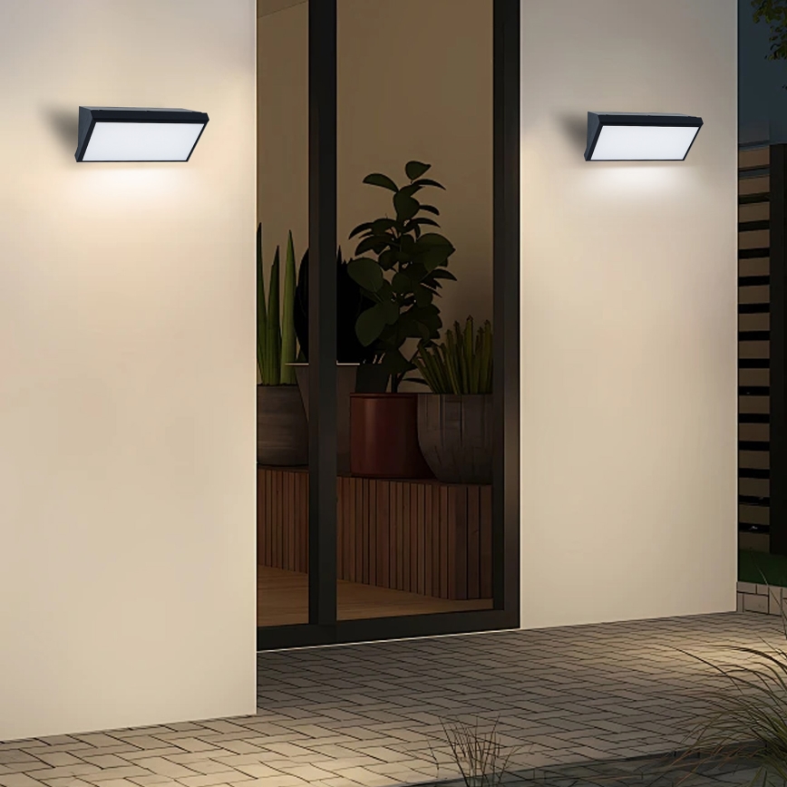 BRILAGI - Applique murale d'extérieur LED RGBW dimmable TRIANGLE 1xE27/12W/230V 2700-6500K IP65 noire