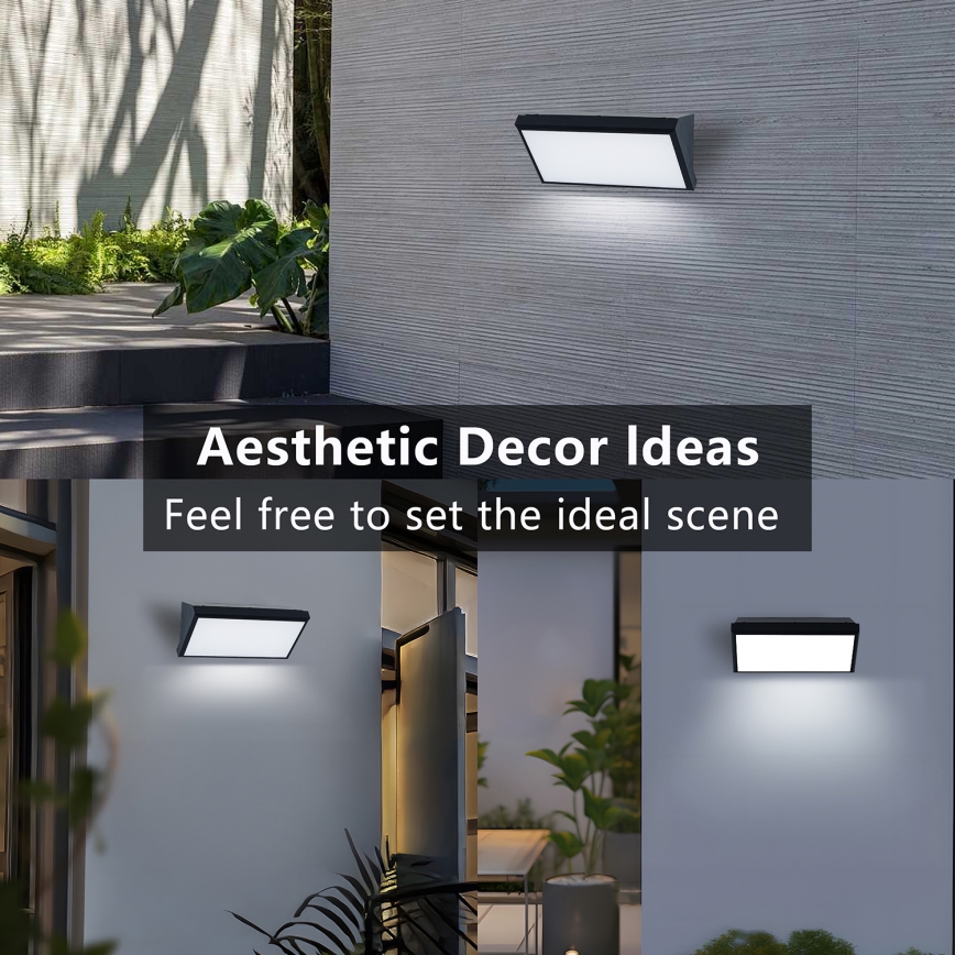 Brilagi - Applique murale d'extérieur LED RGBW dimmable TRIANGLE 1xE27/15W/230V 2700-6500K IP65 noire