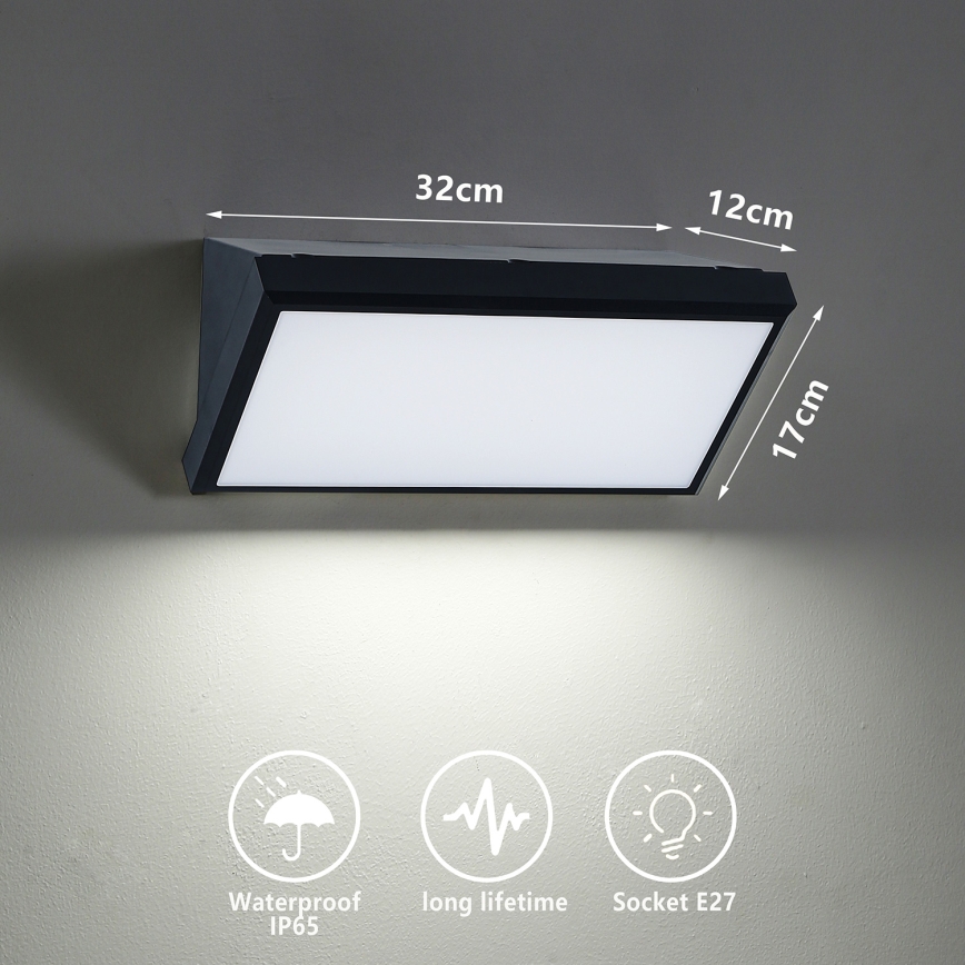 Brilagi - Applique murale d'extérieur LED RGBW dimmable TRIANGLE 1xE27/9W/230V 2700-6500K IP65 noire