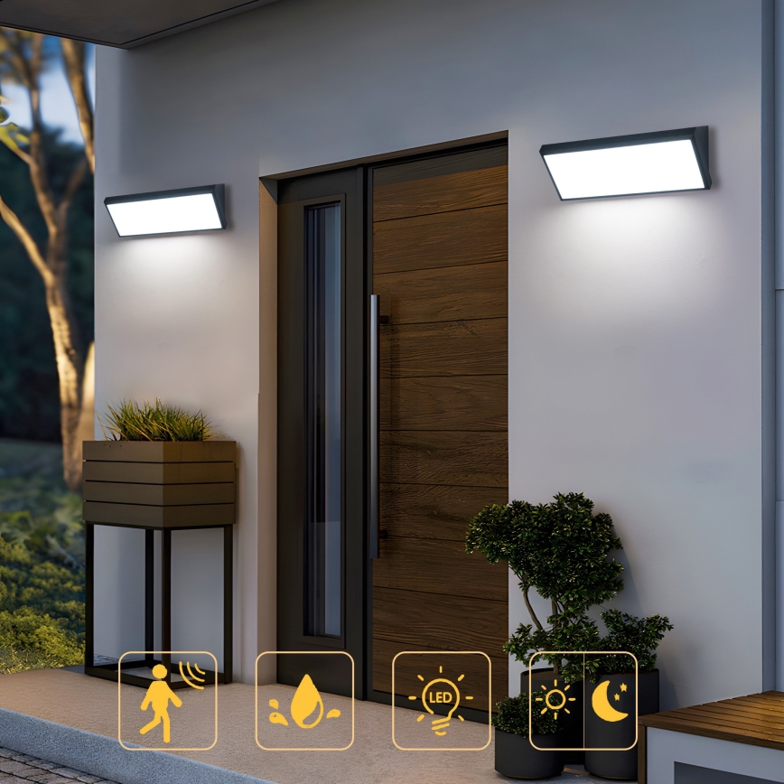 Brilagi - Applique murale d'extérieur LED TRIANGLE LED/42W/230V 3000/4000/6500K 45 cm noire IP65