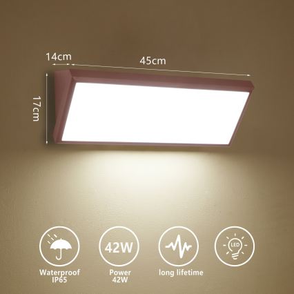 Brilagi - Applique murale extérieure LED TRIANGLE LED/42W/230V marron IP65