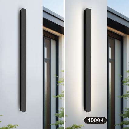 Brilagi - Applique murale extérieure LED LINEAR LED/22W/230V 4000K IP65 100 cm noire CRI 90