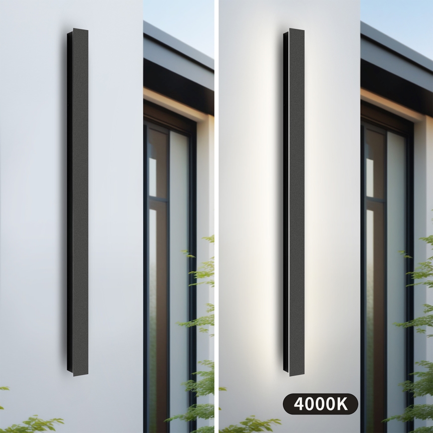 Brilagi - Applique murale extérieure LED LINEAR LED/22W/230V 4000K IP65 100 cm noire CRI 90