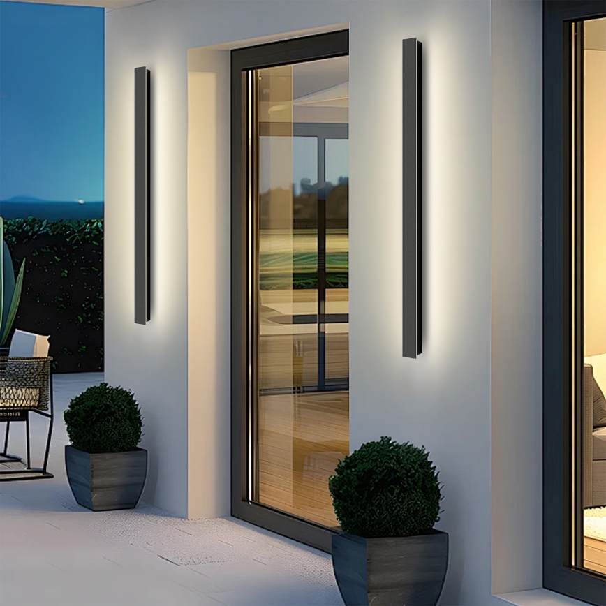 Brilagi - Applique murale extérieure LED LINEAR LED/22W/230V 4000K IP65 100 cm noire CRI 90