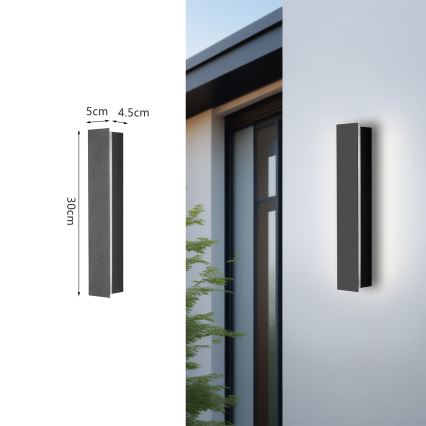 Brilagi - Applique murale extérieure LINEAR LED/8W/230V 3000K IP65 30 cm anthracite CRI 90