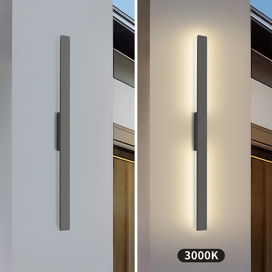 Brilagi - Applique murale extérieure LED LUNA/24W/230V 3000K IP65 100 cm anthracite IRC 90