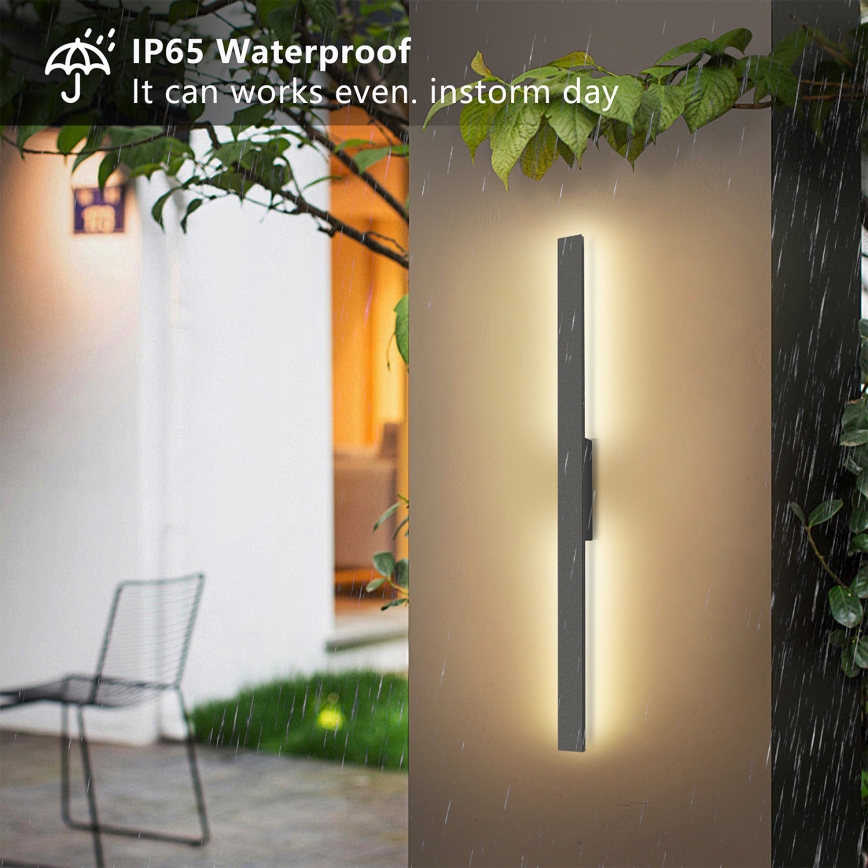 Brilagi - Applique murale extérieure LED LUNA/24W/230V 3000K IP65 100 cm anthracite IRC 90
