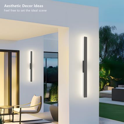 Brilagi - Applique murale extérieure LED LUNA/24W/230V 3000K IP65 100 cm anthracite IRC 90