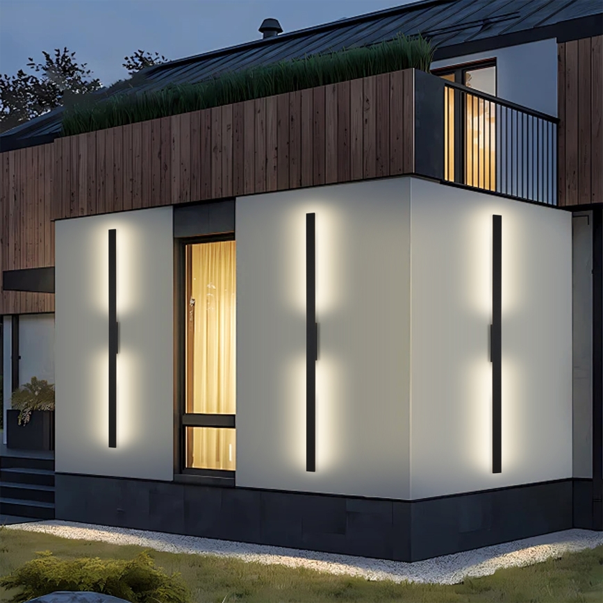 Brilagi - Applique murale extérieure LUNA LED/30W/230V 3000K IP65 150 cm noire IRC 90