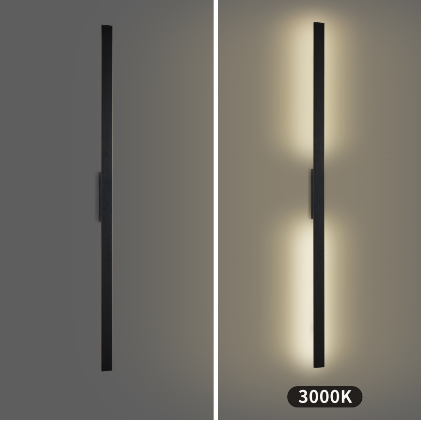 Brilagi - Applique murale extérieure LUNA LED/30W/230V 3000K IP65 150 cm noire IRC 90