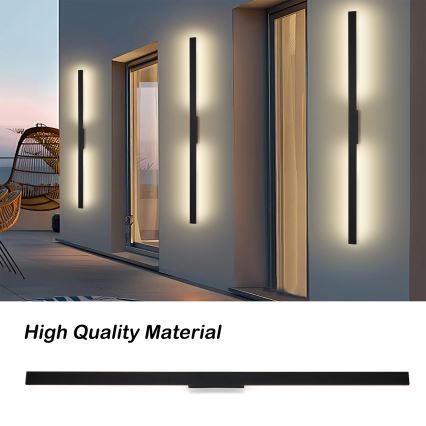 Brilagi - Applique murale extérieure LUNA LED/30W/230V 3000K IP65 150 cm noire IRC 90