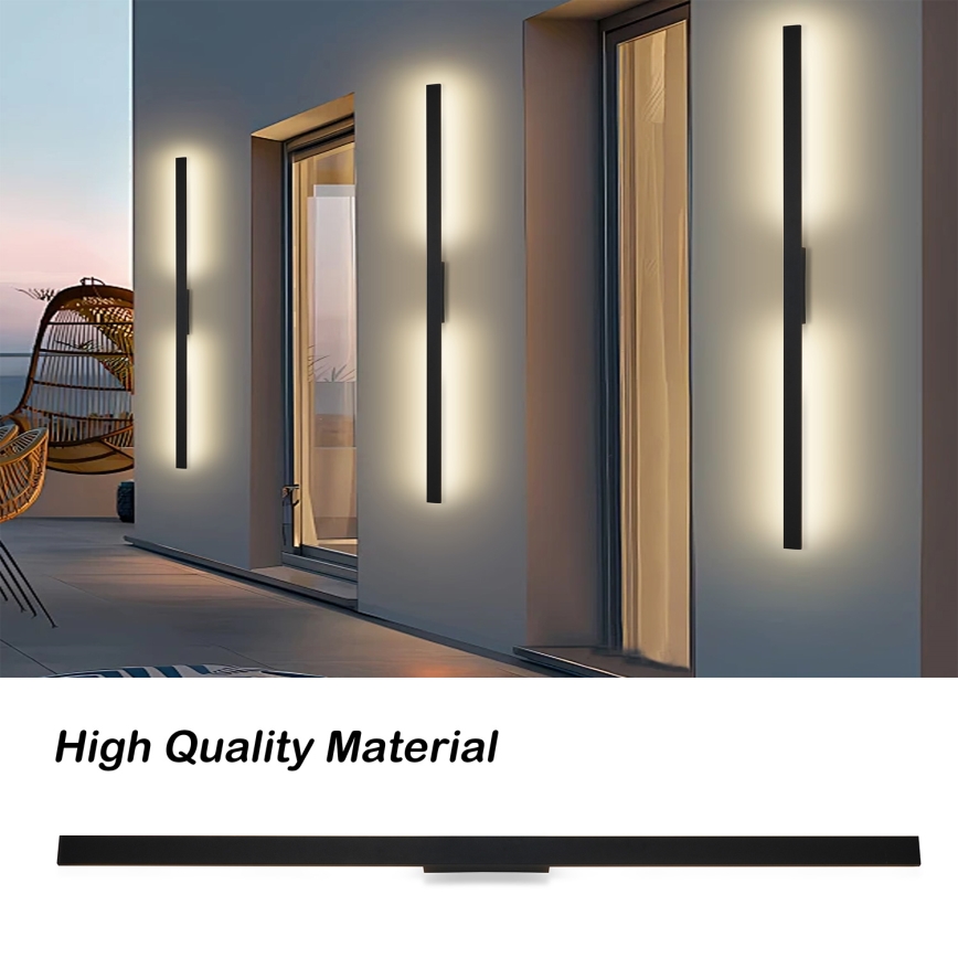 Brilagi - Applique murale extérieure LUNA LED/30W/230V 3000K IP65 150 cm noire IRC 90