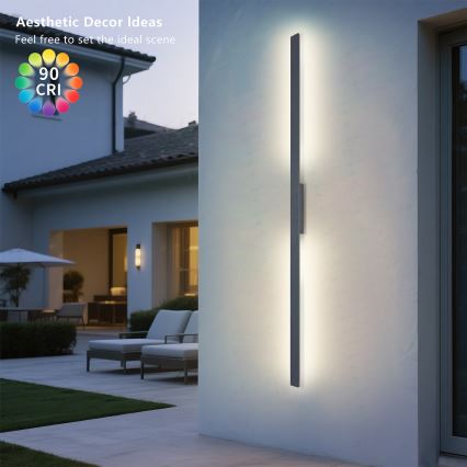 Brilagi - Applique murale d'extérieur LUNA LED/30W/230V 4000K IP65 150 cm anthracite CRI 90