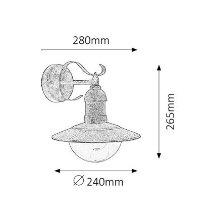 Brilagi - Applique murale extérieure MOLDE 1xE27/60W/230V IP44 bronze/patiné