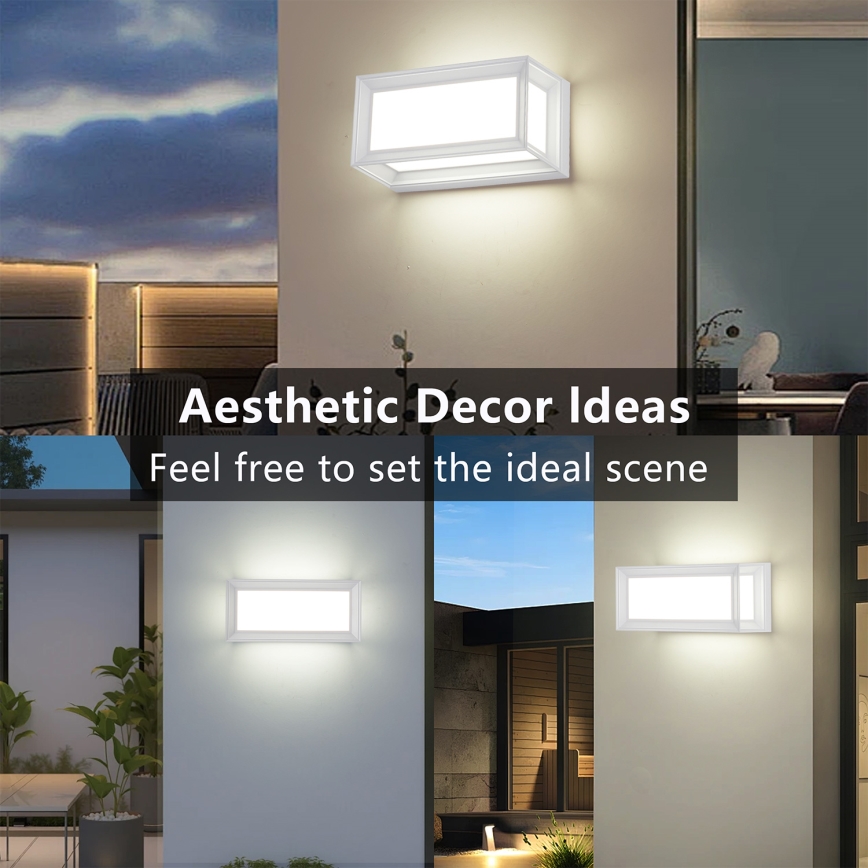 Brilagi - Applique murale d'extérieur LED PARKER/12W/230V 3000/4500/6000K blanche IP44