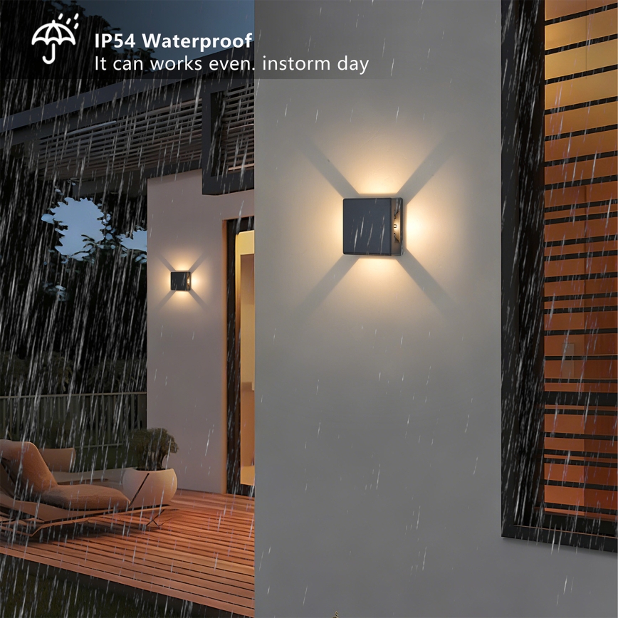 Brilagi - Applique murale extérieure QUADRAY LED/6W/230V anthracite IP54