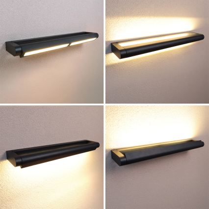 Brilagi - Applique murale extérieure SALERNO, LED 24W, 230V, 66 cm, noire, IP65