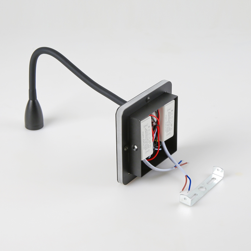 Brilagi - Applique murale flexible MAYA Double LED/4W/230V + LED/3W noir