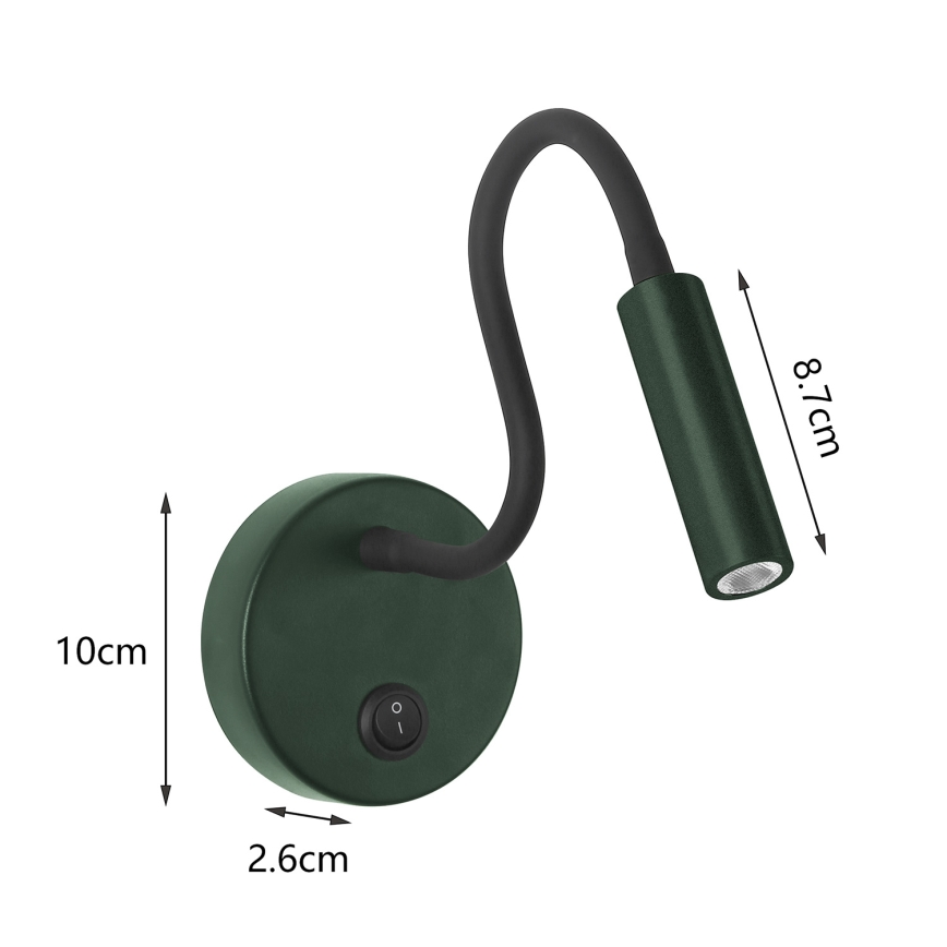 Brilagi - Applique murale flexible MAYA LED/3W/230V 4000K vert