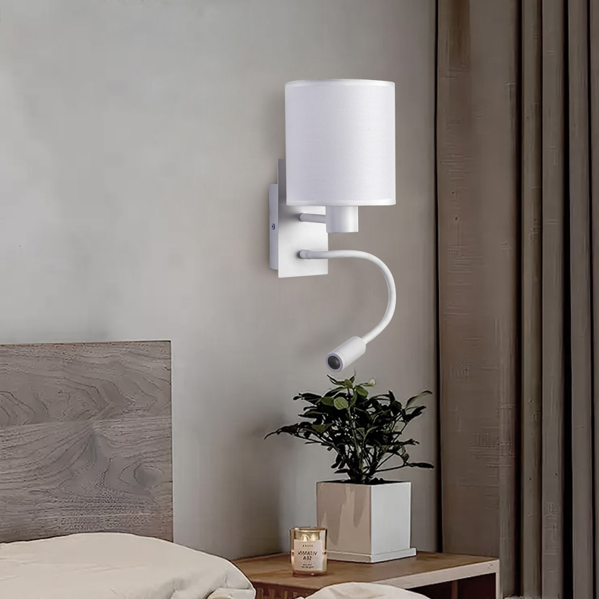 Brilagi - Applique murale flexible NUBILA 1xE27/25W/230V + LED/3W blanc