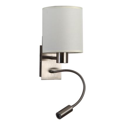Brilagi - Applique murale flexible NUBILA 1xE27/25W/230V + LED/3W chrome mat/crème