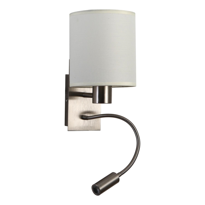 Brilagi - Applique murale flexible NUBILA 1xE27/25W/230V + LED/3W chrome mat/crème