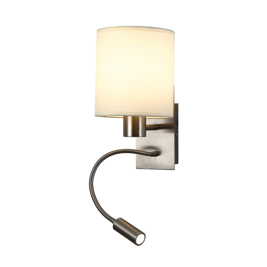 Brilagi - Applique murale flexible NUBILA 1xE27/25W/230V + LED/3W chrome mat/crème
