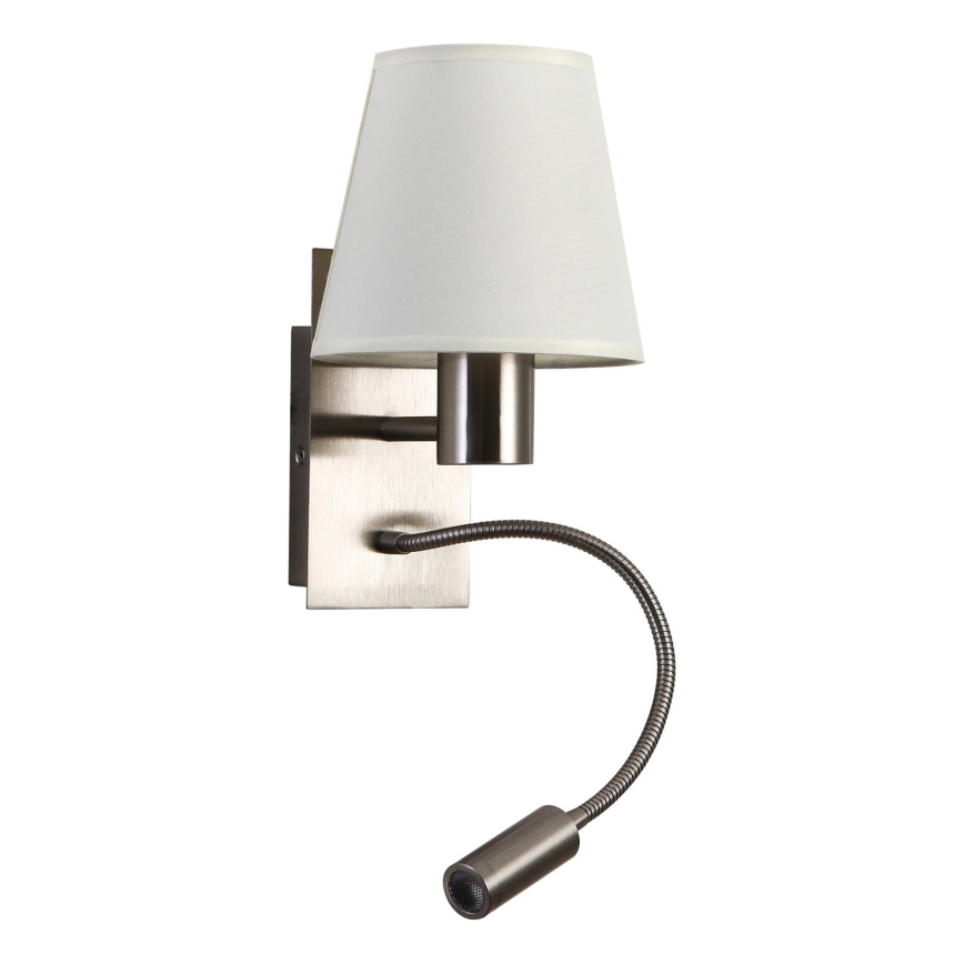 Brilagi - Applique murale flexible NUBILA 1xE27/25W/230V + LED/3W chrome mat/crème