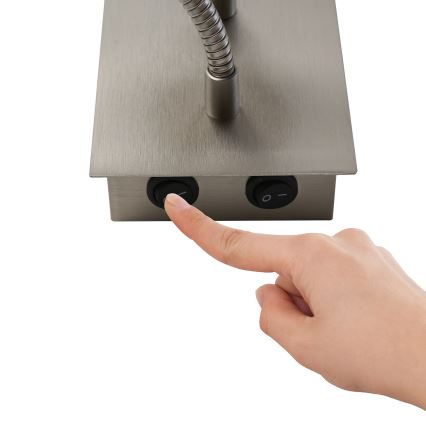 Brilagi - Applique murale flexible NUBILA 1xE27/25W/230V + LED/3W chrome mat/crème