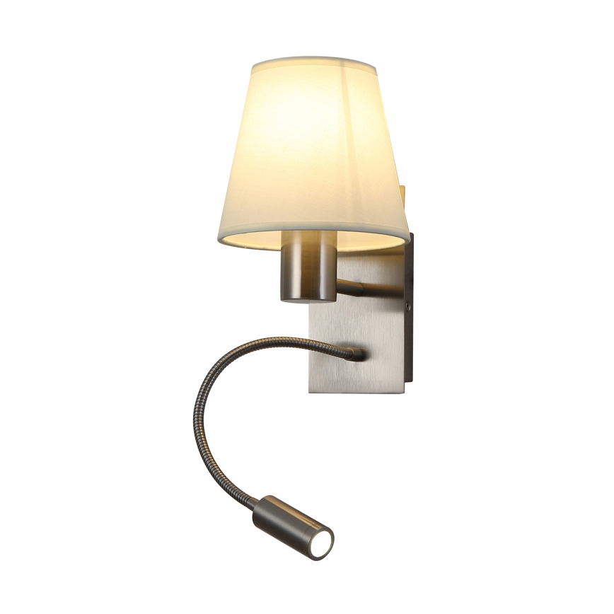 Brilagi - Applique murale flexible NUBILA 1xE27/25W/230V + LED/3W chrome mat/crème