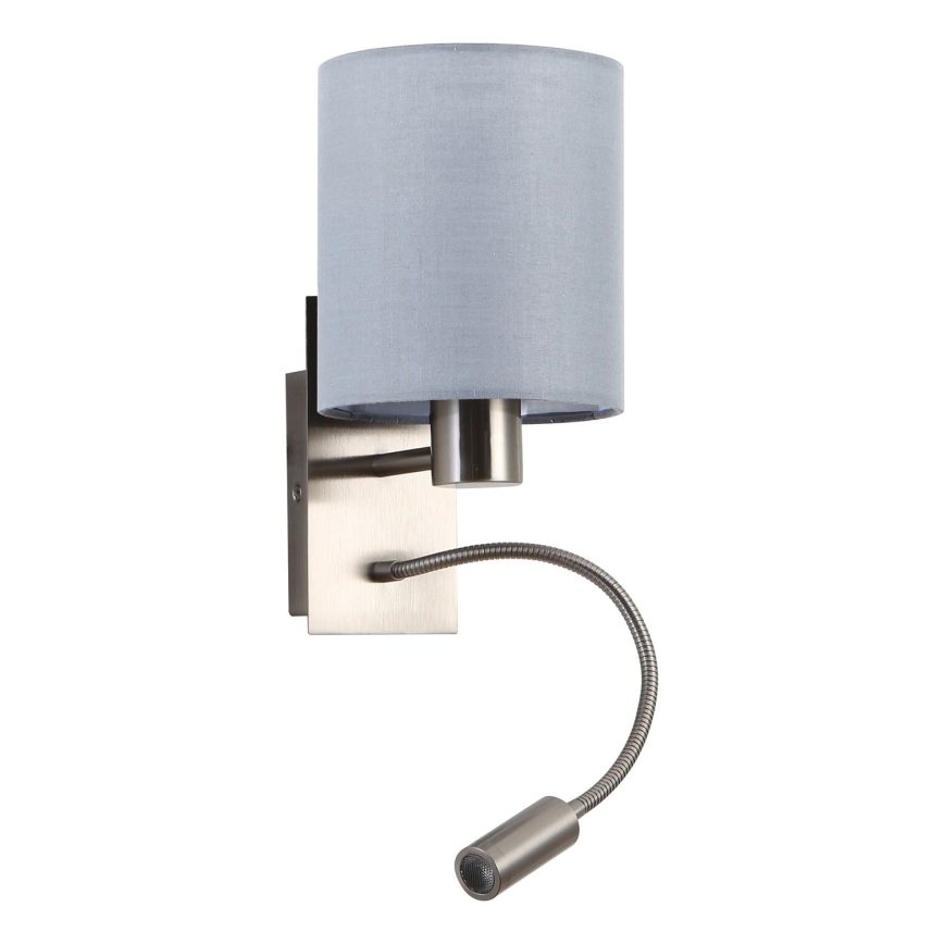 Brilagi - Applique murale flexible NUBILA 1xE27/25W/230V + LED/3W chrome mat/gris
