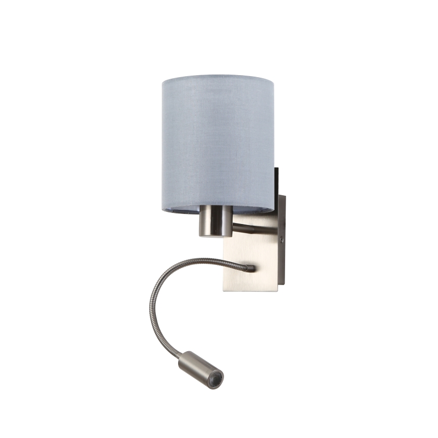 Brilagi - Applique murale flexible NUBILA 1xE27/25W/230V + LED/3W chrome mat/gris