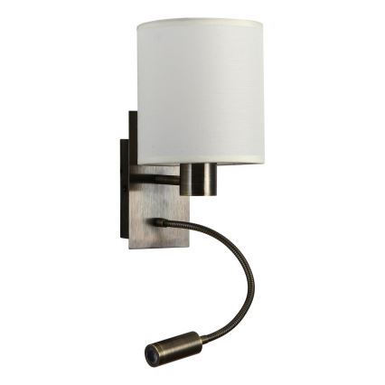 Brilagi - Applique murale flexible NUBILA 1xE27/25W/230V + LED/3W laiton/crème