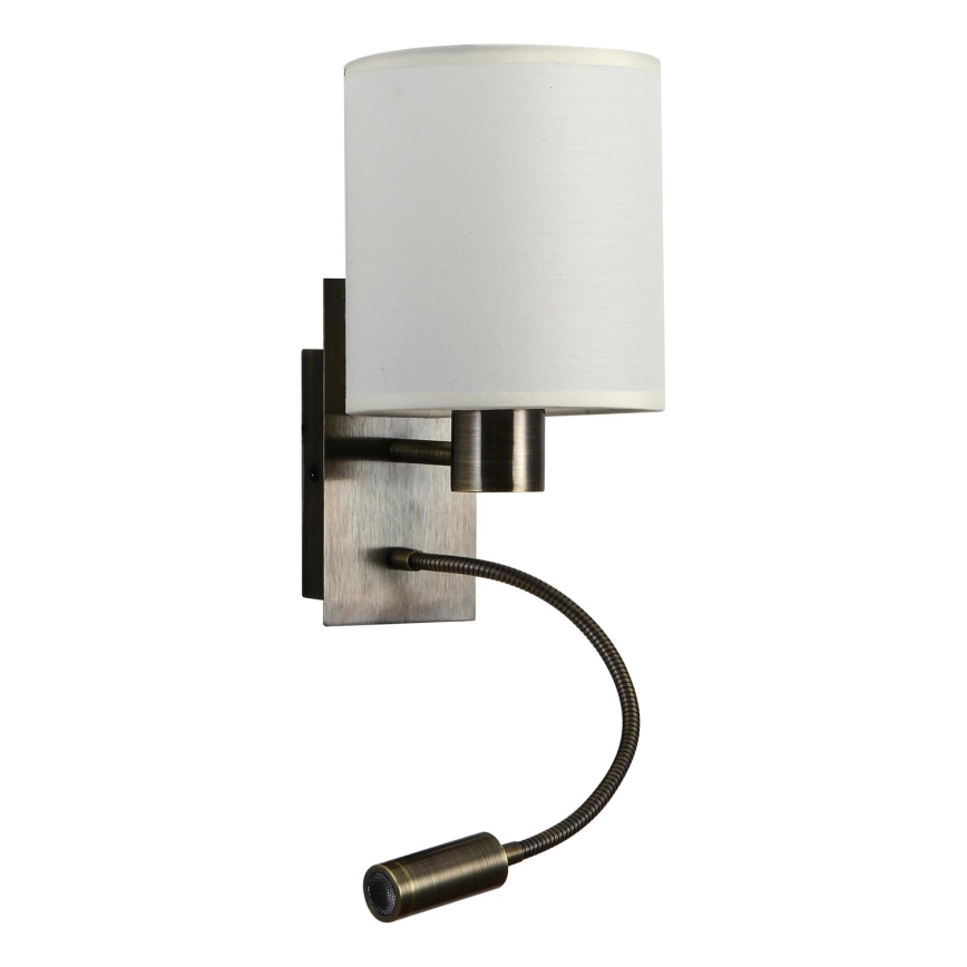 Brilagi - Applique murale flexible NUBILA 1xE27/25W/230V + LED/3W laiton/crème