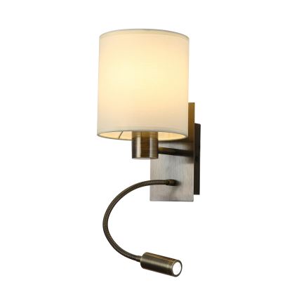 Brilagi - Applique murale flexible NUBILA 1xE27/25W/230V + LED/3W laiton/crème