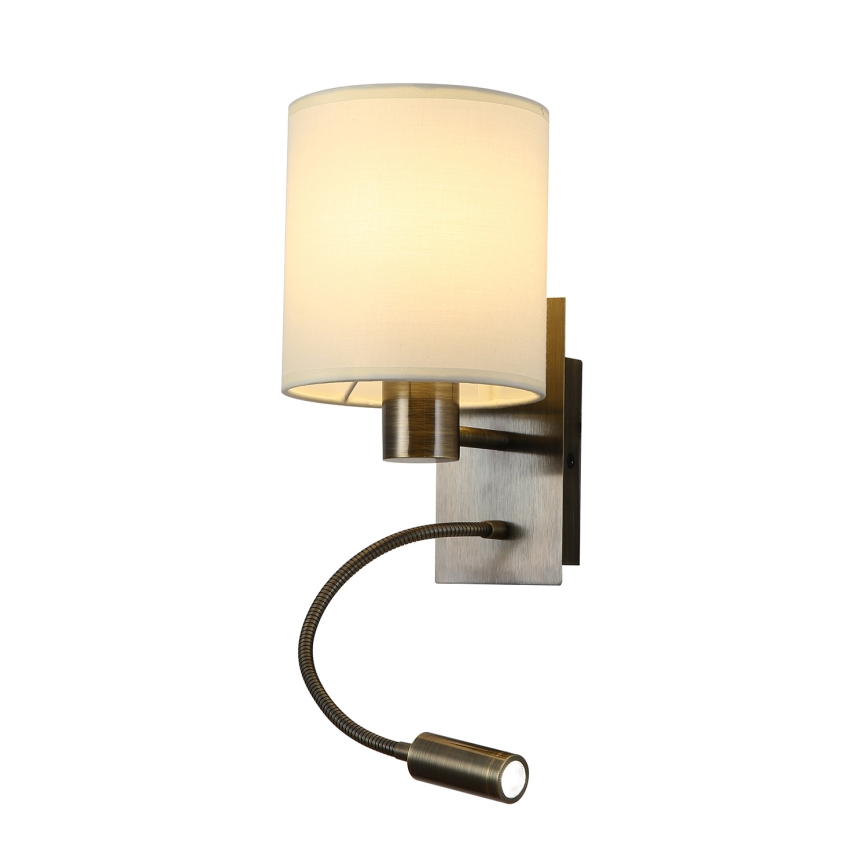 Brilagi - Applique murale flexible NUBILA 1xE27/25W/230V + LED/3W laiton/crème