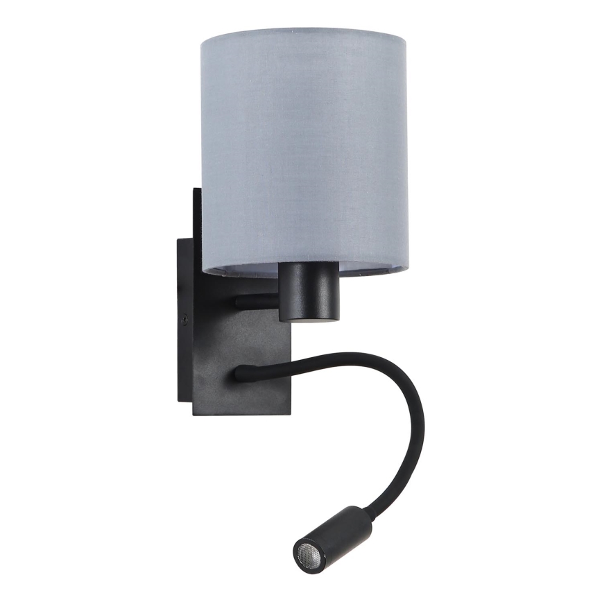 Brilagi - Applique murale flexible NUBILA 1xE27/25W/230V + LED/3W noir/gris