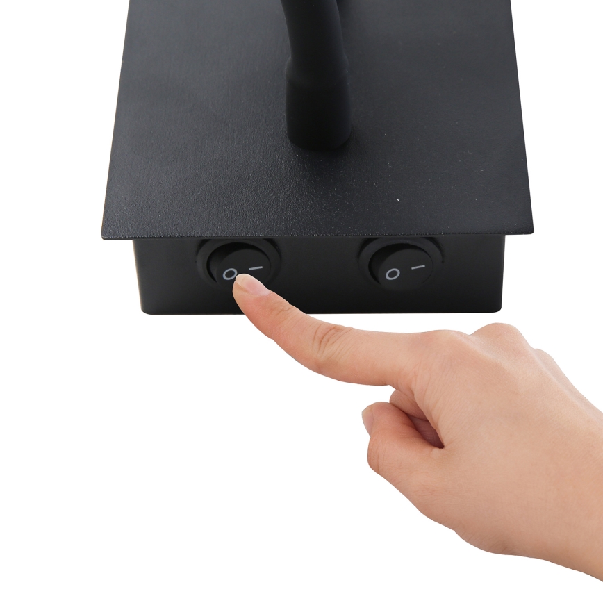 Brilagi - Applique murale flexible NUBILA 1xE27/25W/230V + LED/3W noir/gris